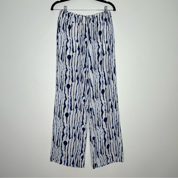 H&M Sheer Tie Dye Wide Leg Pants Swim Coverup Spring Break Palazzo Pant SZ 8 - Picture 1 of 8